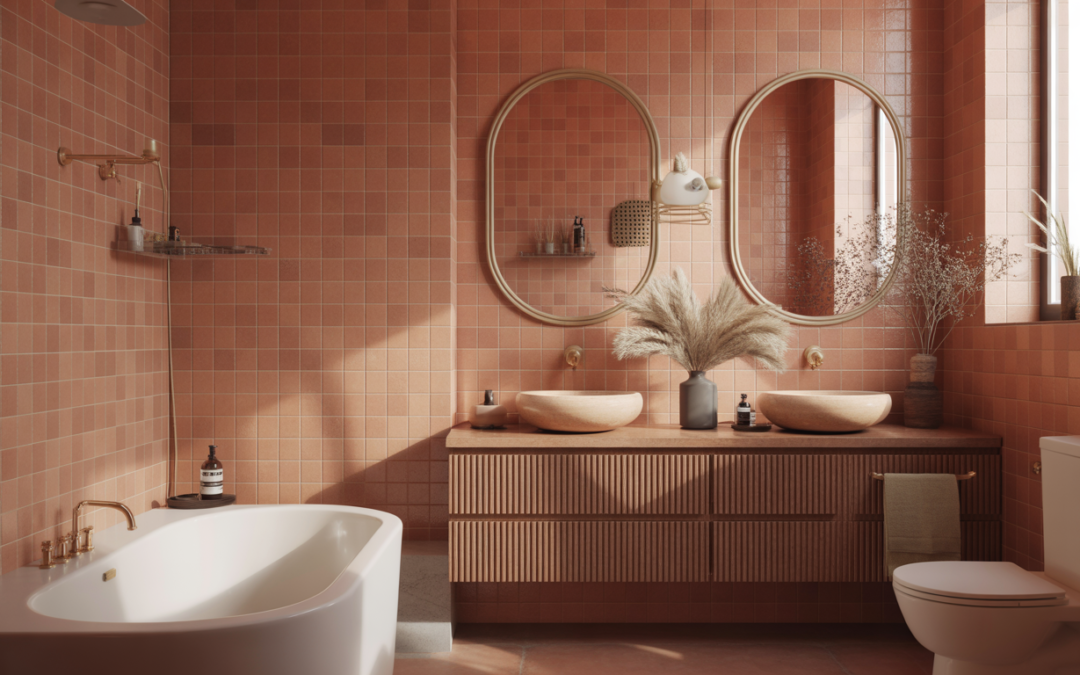Comment aménager une salle de bain terracotta tendance et chaleureuse
