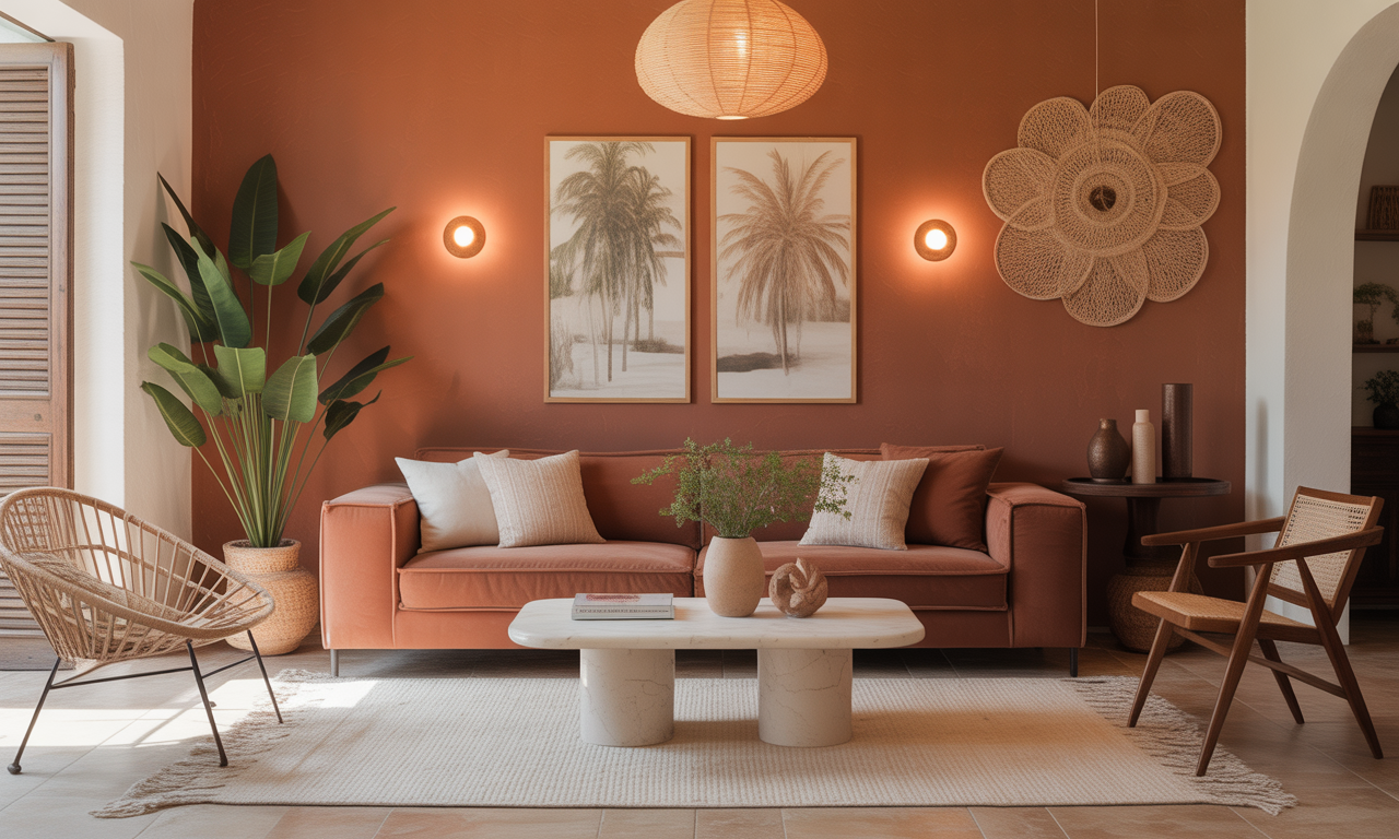 découvrez nos conseils pour aménager un salon avec un mur terracotta, alliant chaleur et tendance pour une décoration accueillante et moderne.