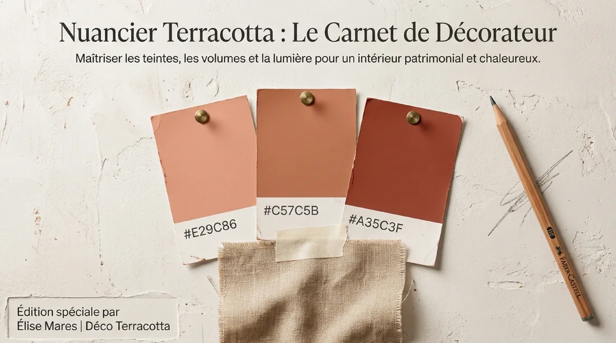 Infographie Nuancier terracotta : définir la teinte terracotta et ses codes couleur
