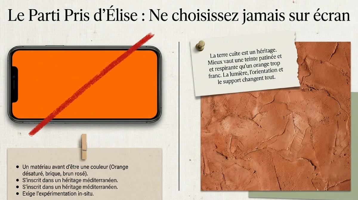 Infographie Choisir couleur terracotta selon la pièce : guide pratique pour la décoration intérieure