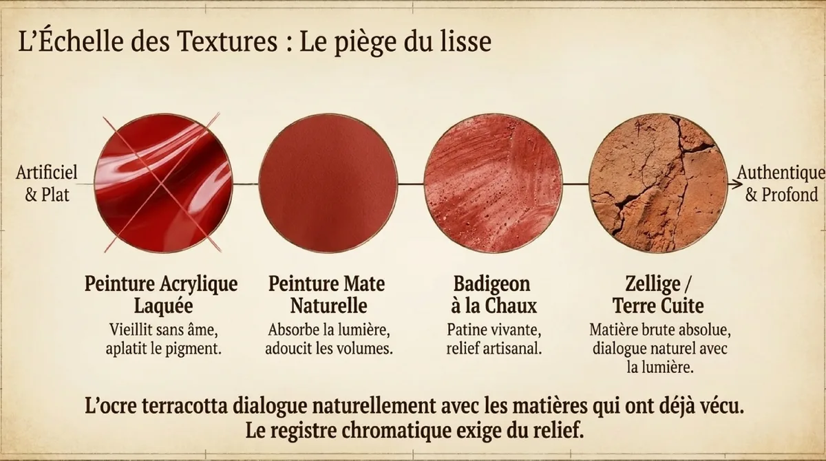Infographie Ocre et terracotta à l’extérieur : façades, jardins et conseils d’entretien pour des teintes durables