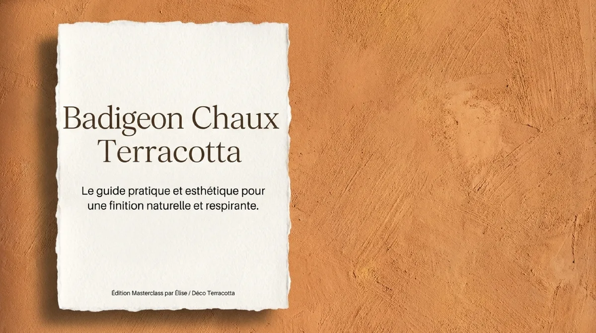 Infographie Badigeon à la chaux terracotta : définition, esthétique et atouts pour les murs