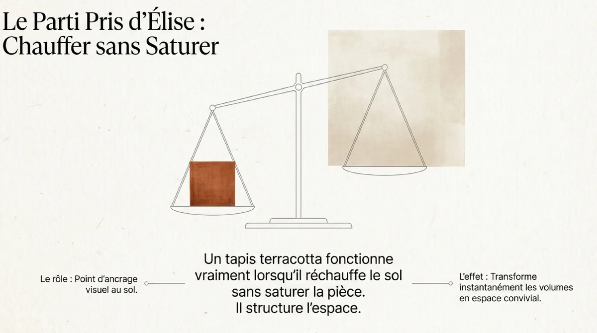 Infographie Comment choisir un tapis terracotta pour chaque pièce