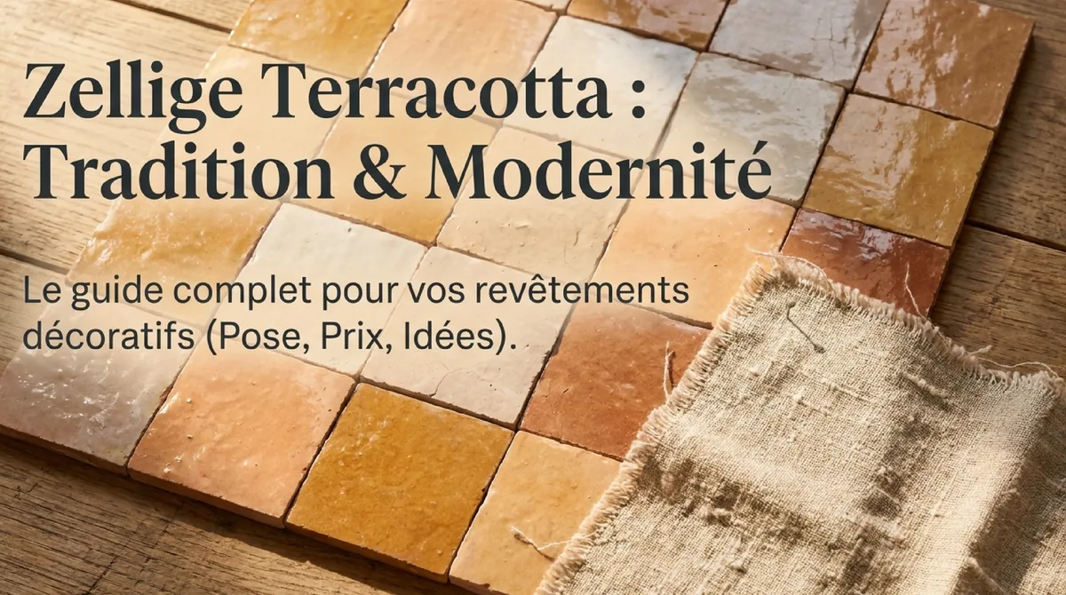 Infographie Zellige terracotta : héritage, tradition et renaissance des revêtements décoratifs