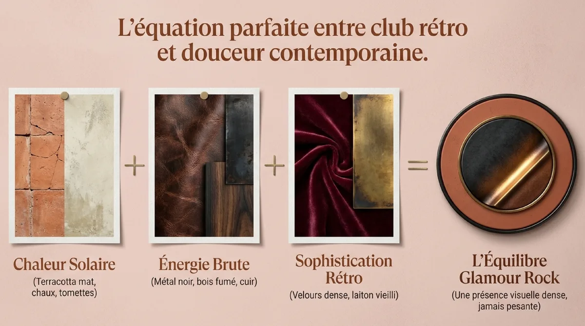 Infographie Les couleurs à associer pour une ambiance rock mais chaleureuse