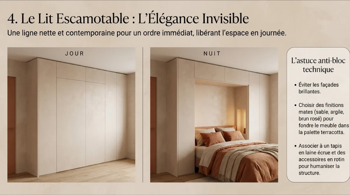 Infographie Le lit escamotable, une solution discrète et contemporaine