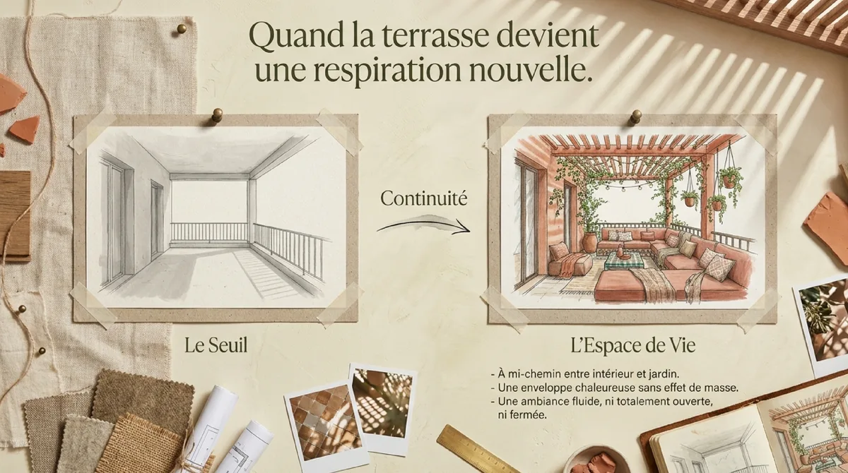 Infographie Composer une palette terracotta autour de la pergola
