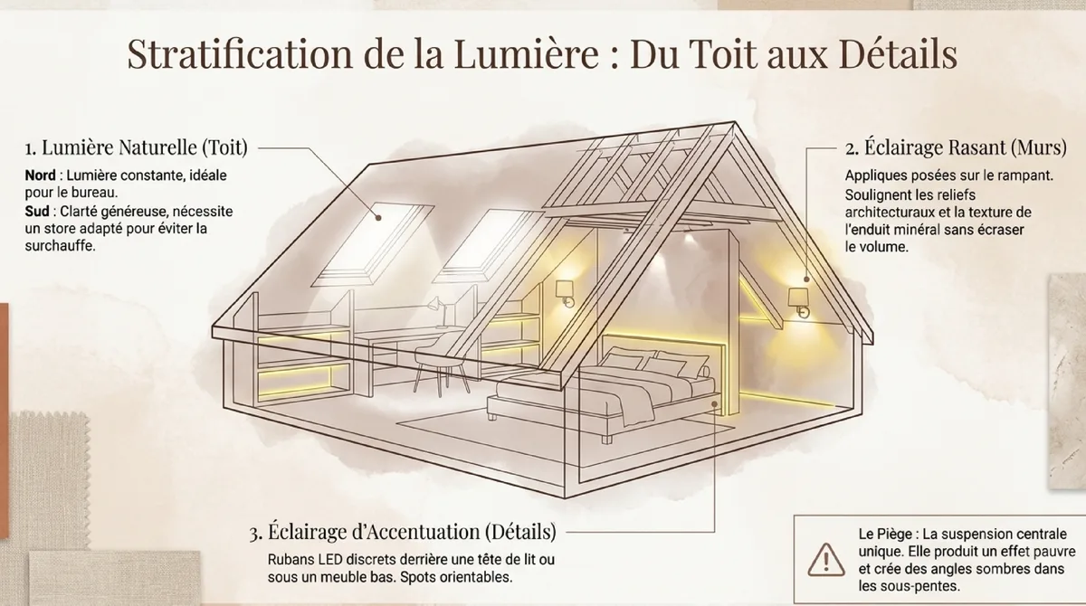 Infographie Maîtriser la lumière, du toit aux points d’éclairage