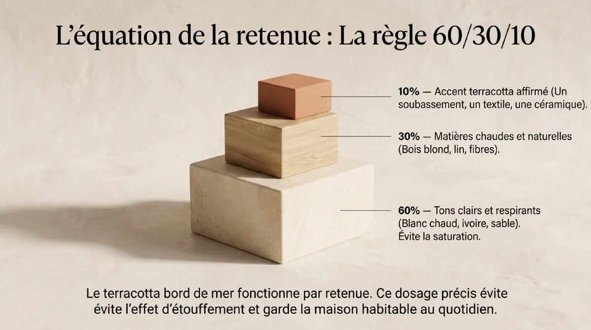 Infographie Terrasses, cuisine et extérieurs : la matière doit dialoguer avec le climat