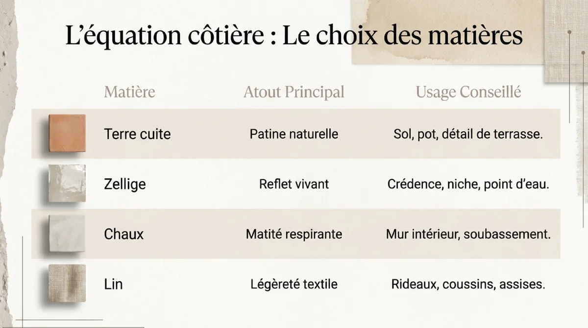 Infographie Pourquoi la palette terracotta réchauffe mieux une maison côtière