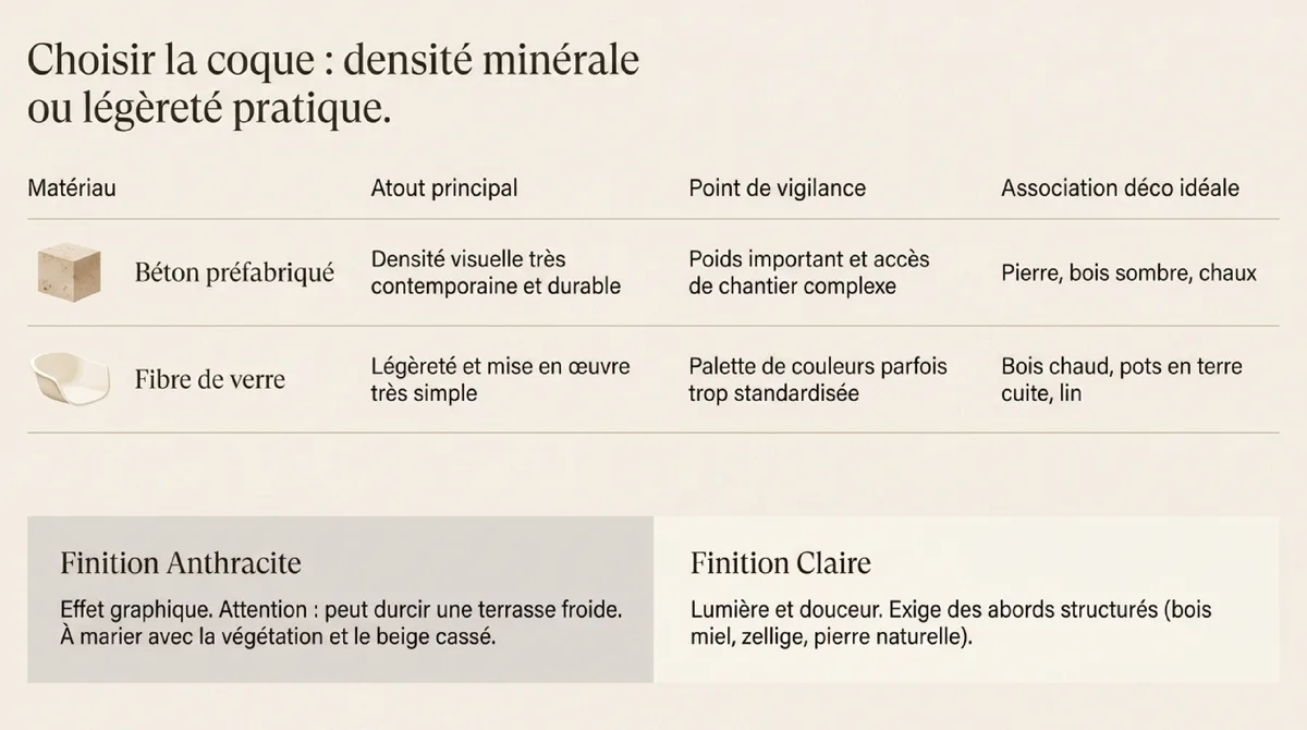 Infographie Formes, matériaux et finitions : ce qui fonctionne vraiment