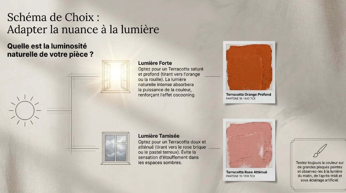 Infographie Comment associer le terracotta et le beige dans le salon cosy : idées et exemples