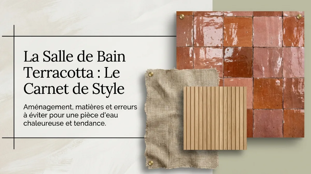 Infographie Salle de bains terracotta : choisir la teinte et le revêtement mural adapté