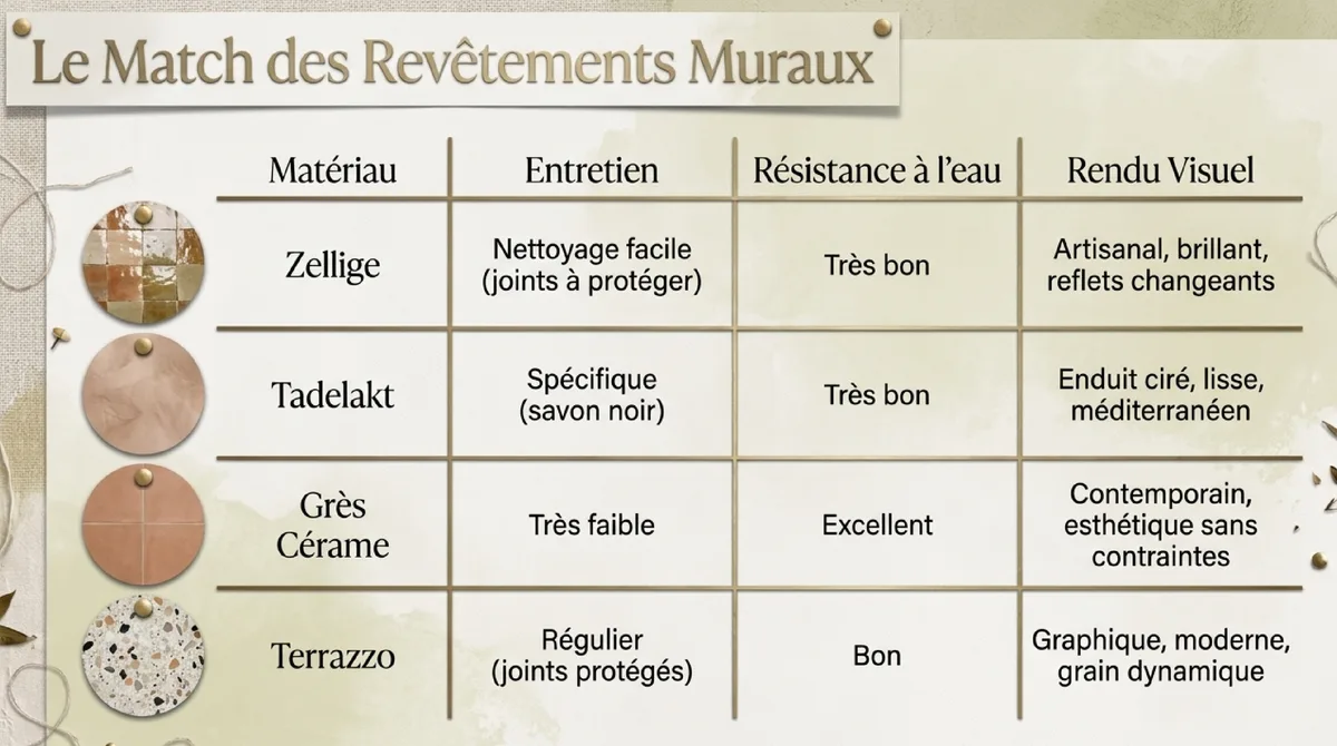 Infographie Trois règles à retenir pour une salle bain terracotta