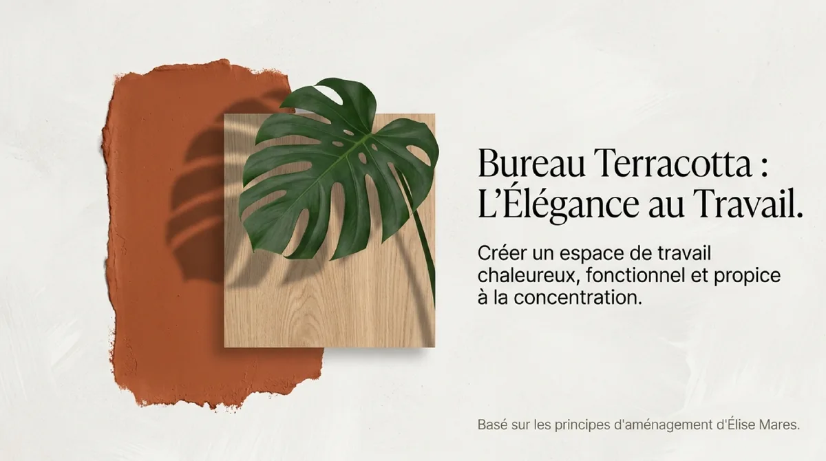 Infographie Bureau terracotta : principes de couleur et psychologie pour une décoration chaleureuse