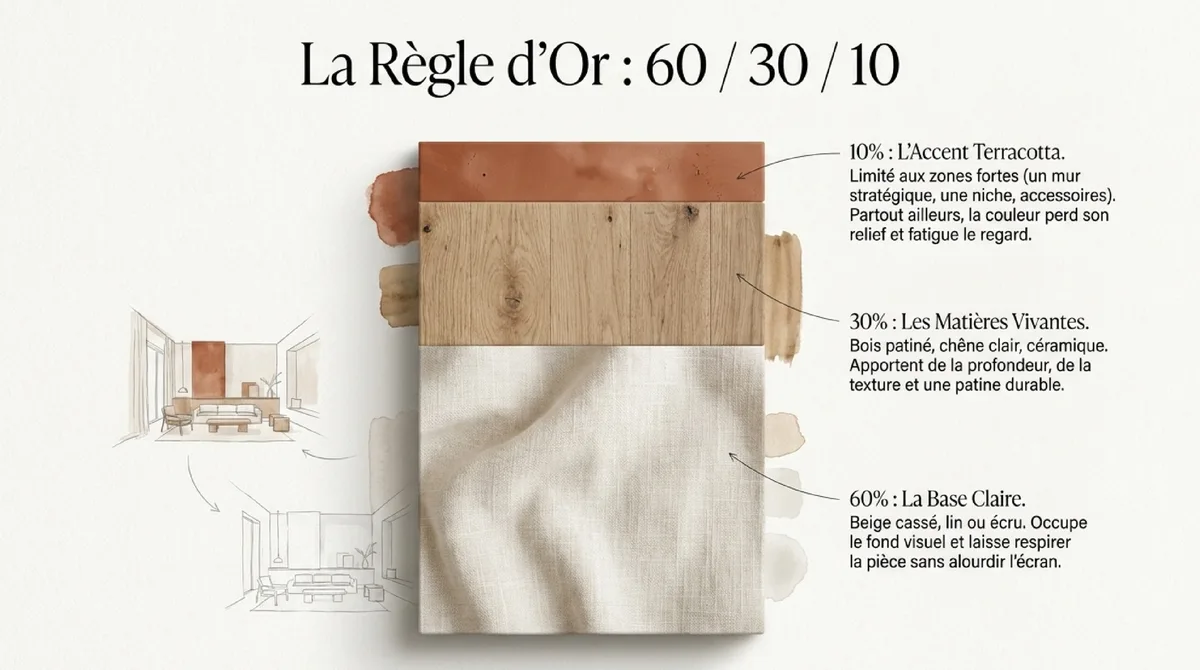 Infographie Personnalisation et accessoires : conseils décoration pour un bureau cocooning terracotta