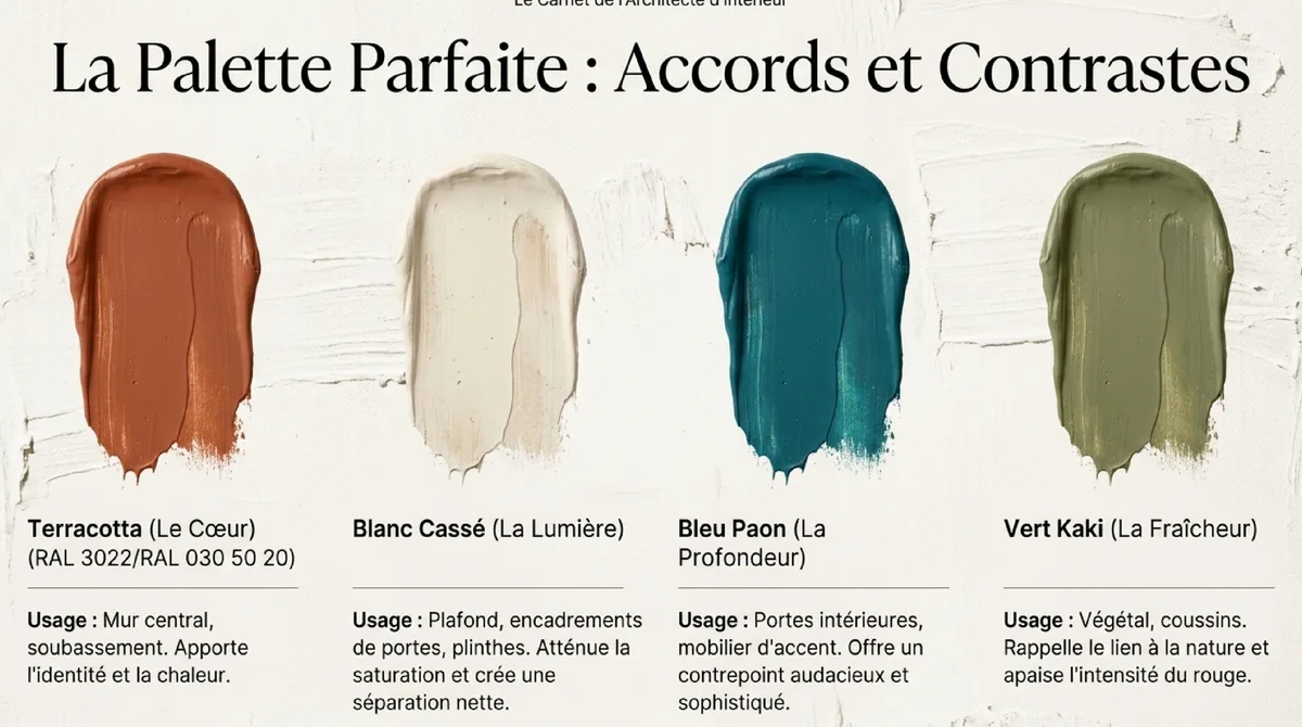 Infographie Trois règles à retenir pour un couloir terracotta déco
