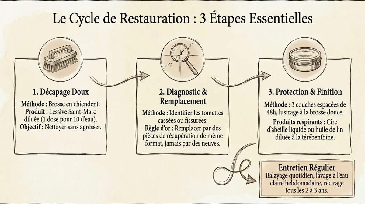 Infographie Mon retour d'experte sur la tomette ancienne