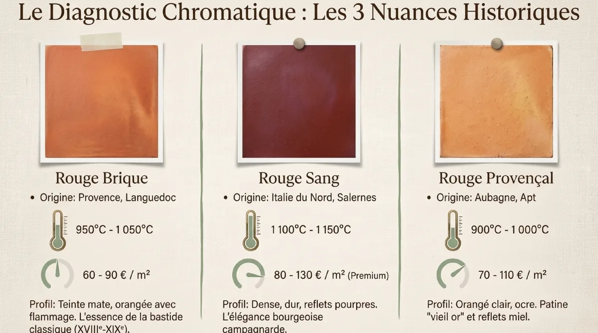 Infographie Mettre en valeur les tomettes rouges anciennes chez soi