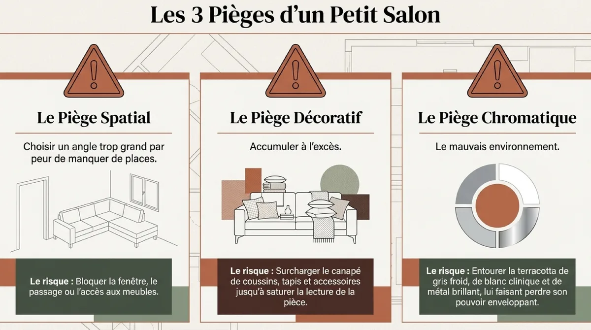 Infographie Quand le canapé d’angle fonctionne vraiment dans un petit salon