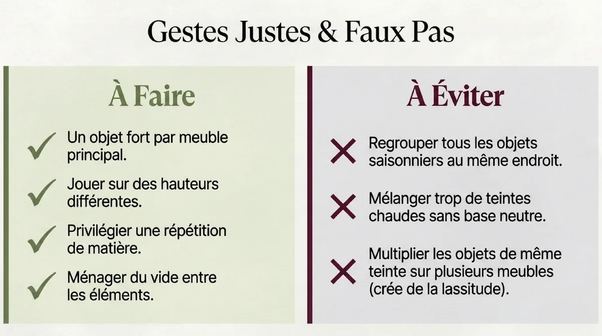 Infographie Trois règles à retenir pour une ambiance automnale durable
