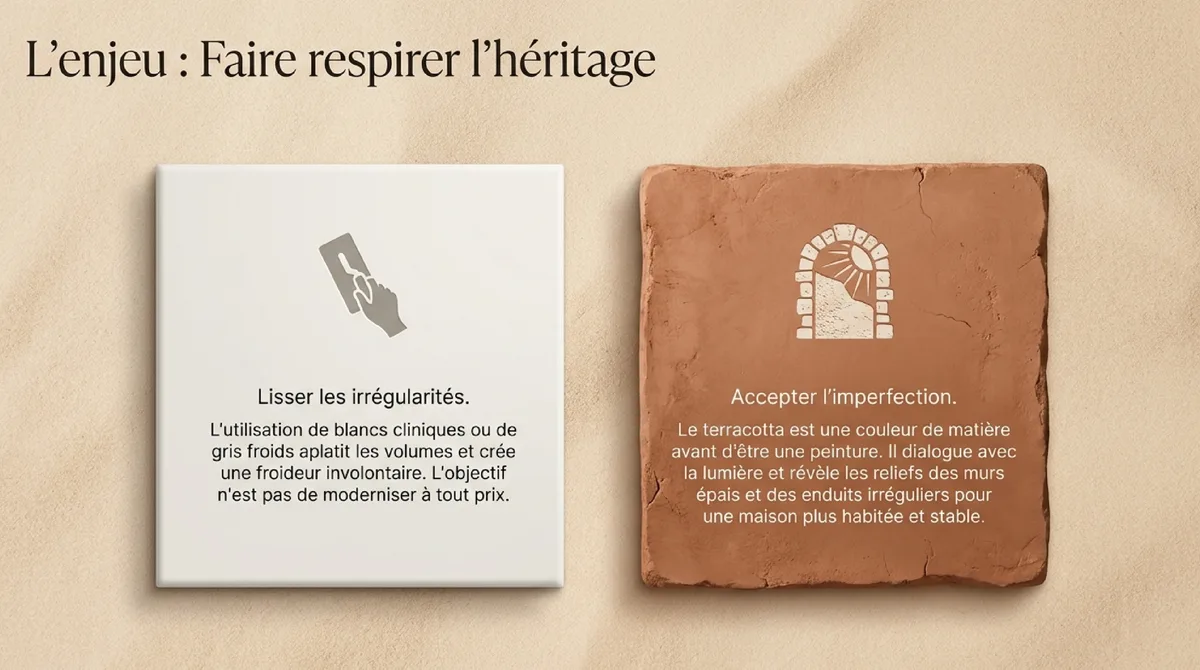 Infographie Pourquoi la maison ancienne supporte si bien le terracotta