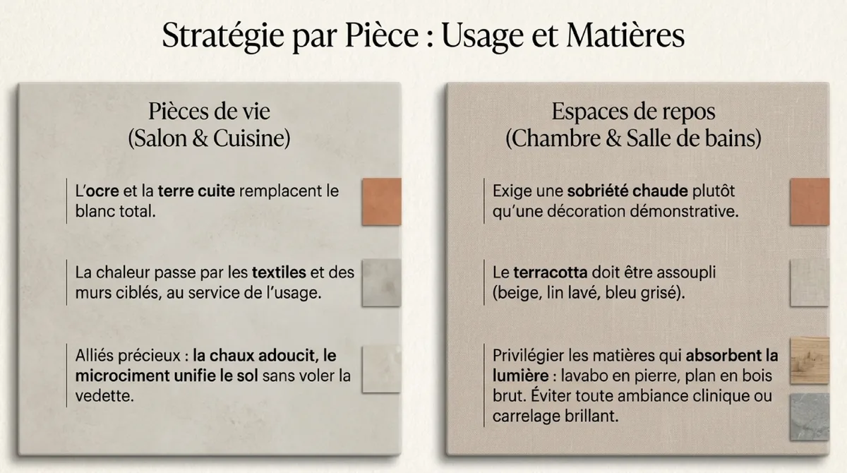 Infographie Chambres et salle de bains : la sobriété chaude plutôt que la décoration démonstrative