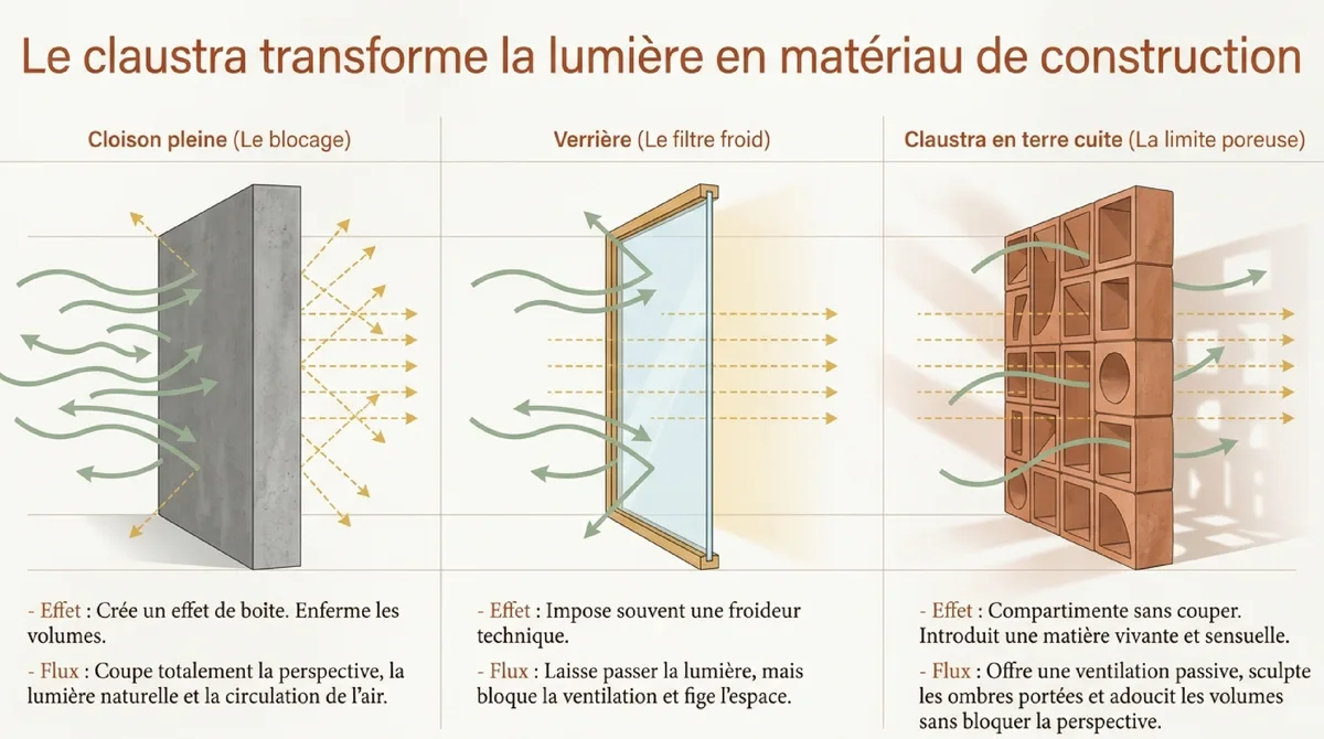 Infographie Pourquoi le claustra en terre cuite change la lecture d’un intérieur
