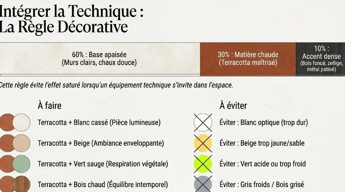 Infographie Intégrer la technique dans une décoration terracotta sans la durcir