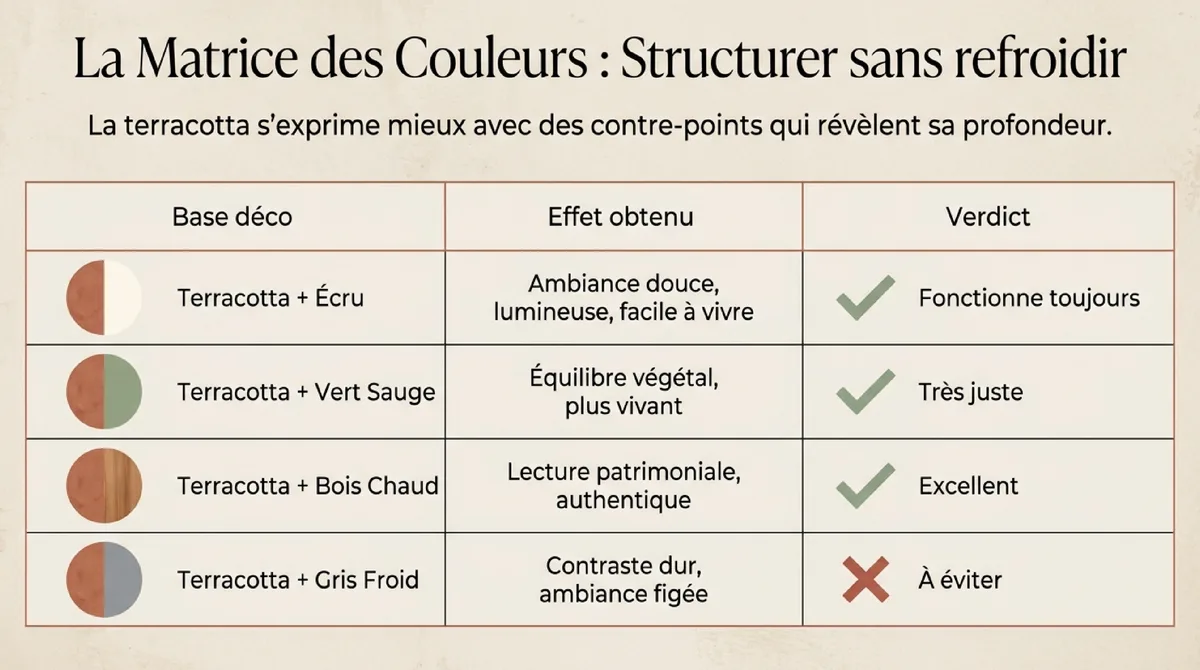 Infographie Pourquoi la déco cosy tient mieux en terracotta qu’en gris