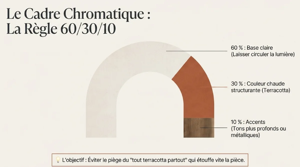 Infographie Comment doser la terracotta sans alourdir l’espace