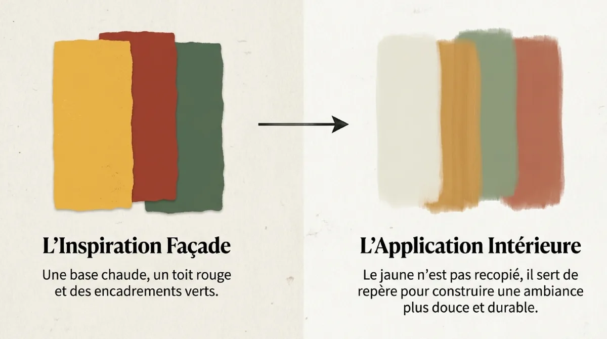 Infographie Une façade chaude qui fixe la palette