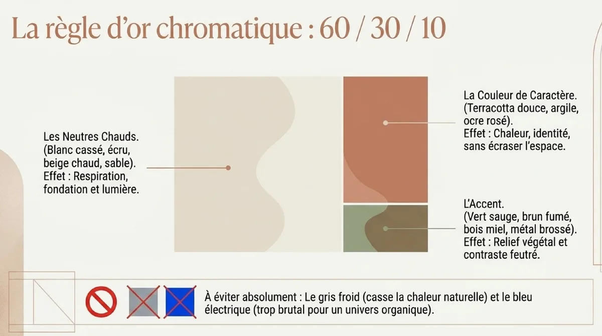 Infographie Construire une palette courte autour de la terracotta
