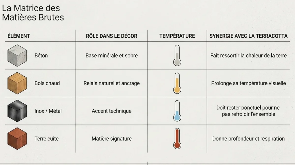Infographie Les matières qui donnent du caractère au décor
