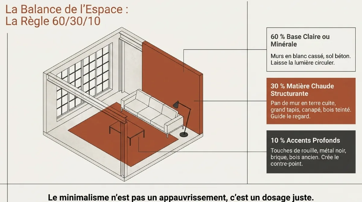 Infographie Composer un loft terracotta sans tomber dans la saturation