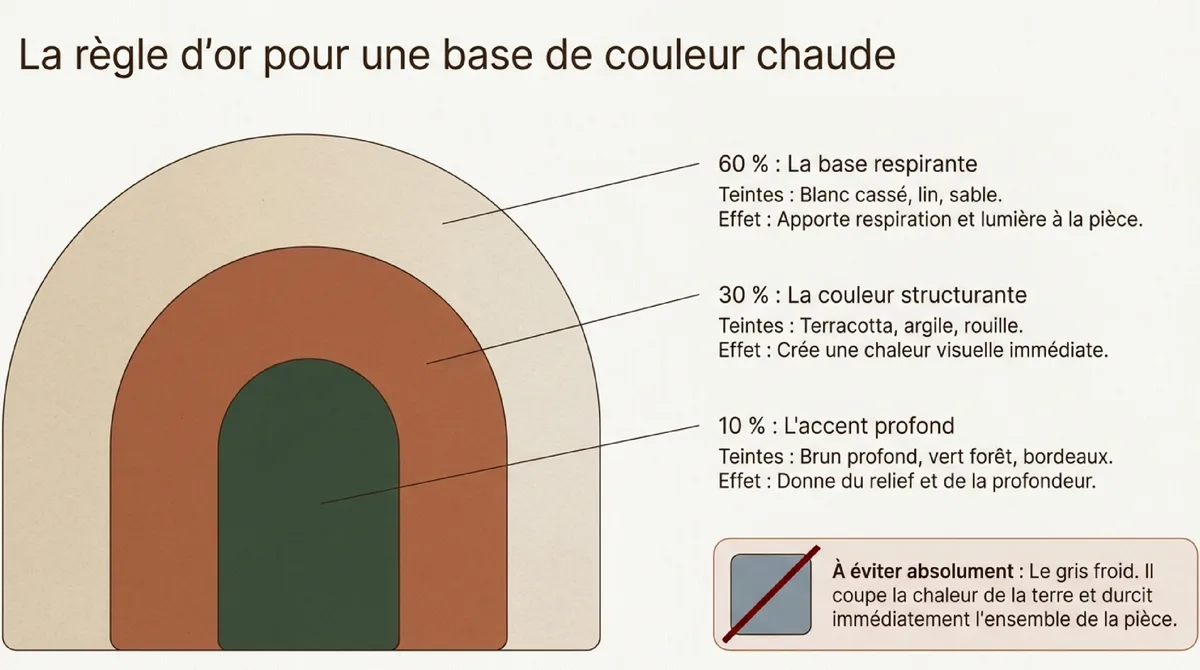 Infographie 1. Installer une base de couleur chaude sans alourdir