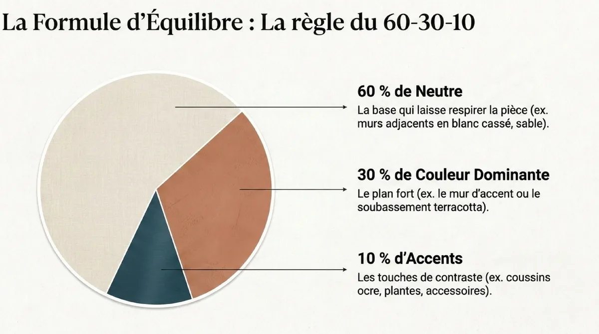 Infographie Trois règles à retenir pour la peinture terracotta